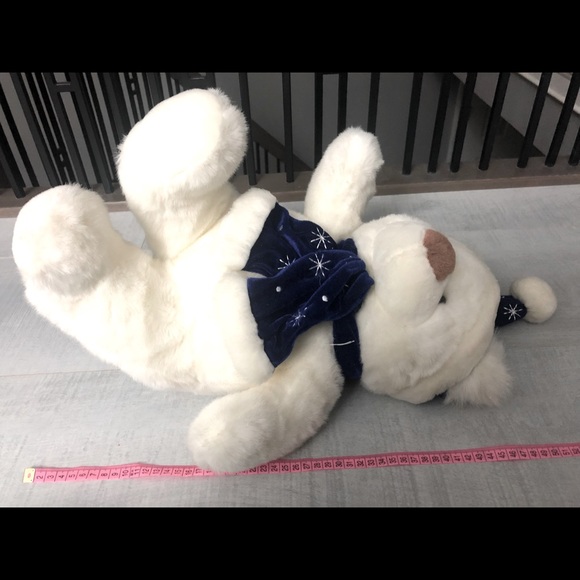White Teddy Bear with Blue Hat🧢 & Scarf 😊 - Picture 2 of 3